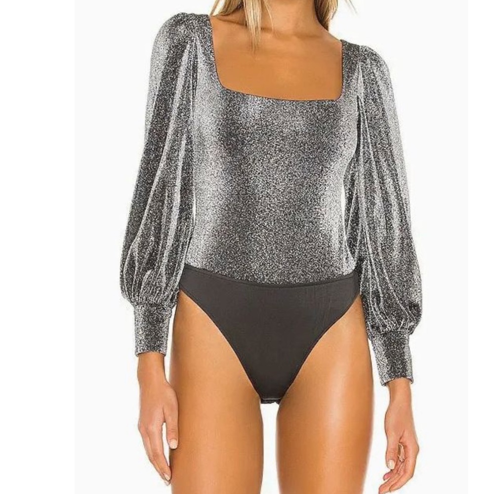 LOVERS AND FRIENDS Jasmine Bodysuit Metallic Silver